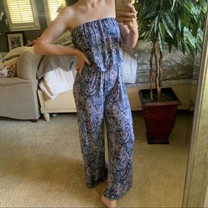 JUNIPER BLU | NWOT Paisley Strapless Jumpsuit Resort